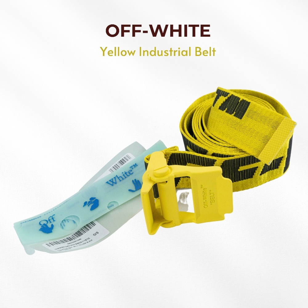 OFF-WHITE - Industrial Logo Belt for Men/ Size OS/color Yellow Black/ Brand NEW